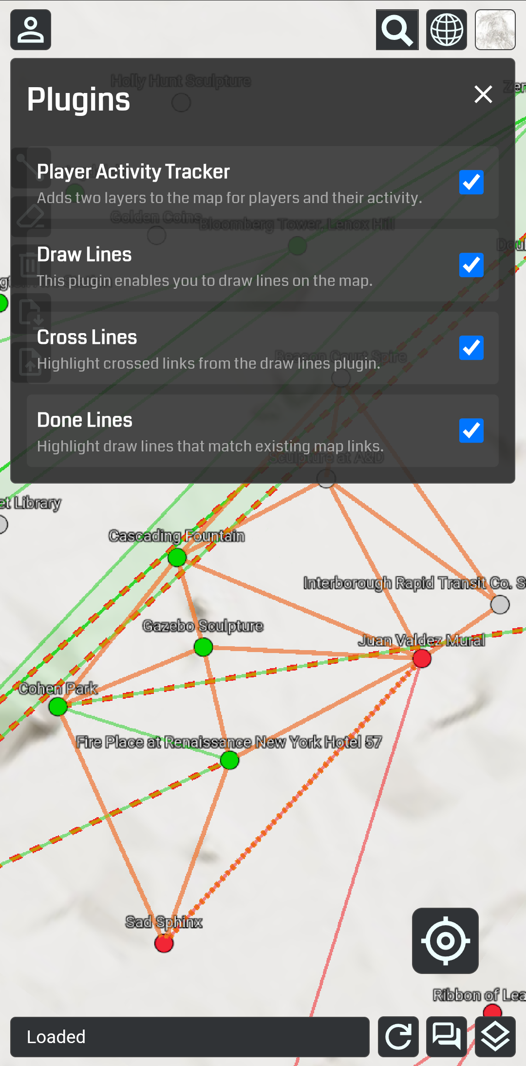 IITC Next screenshot showing a globe map view